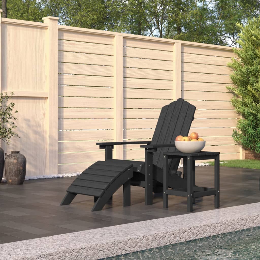 Zahradní Křeslo Adirondack + Podnožka/Stolek Hdpe Akvamarínové