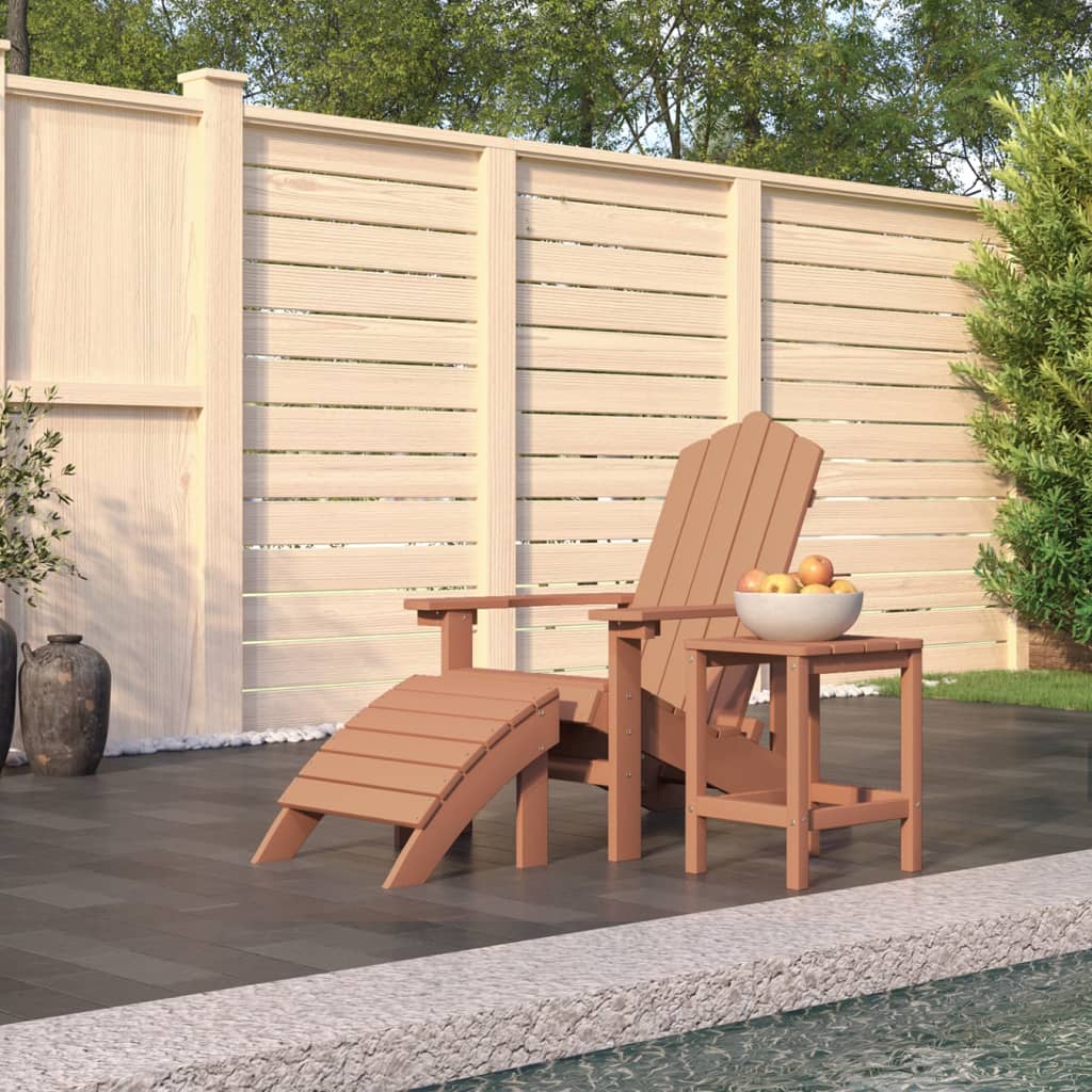 Zahradní Křeslo Adirondack + Podnožka/Stolek Hdpe Akvamarínové