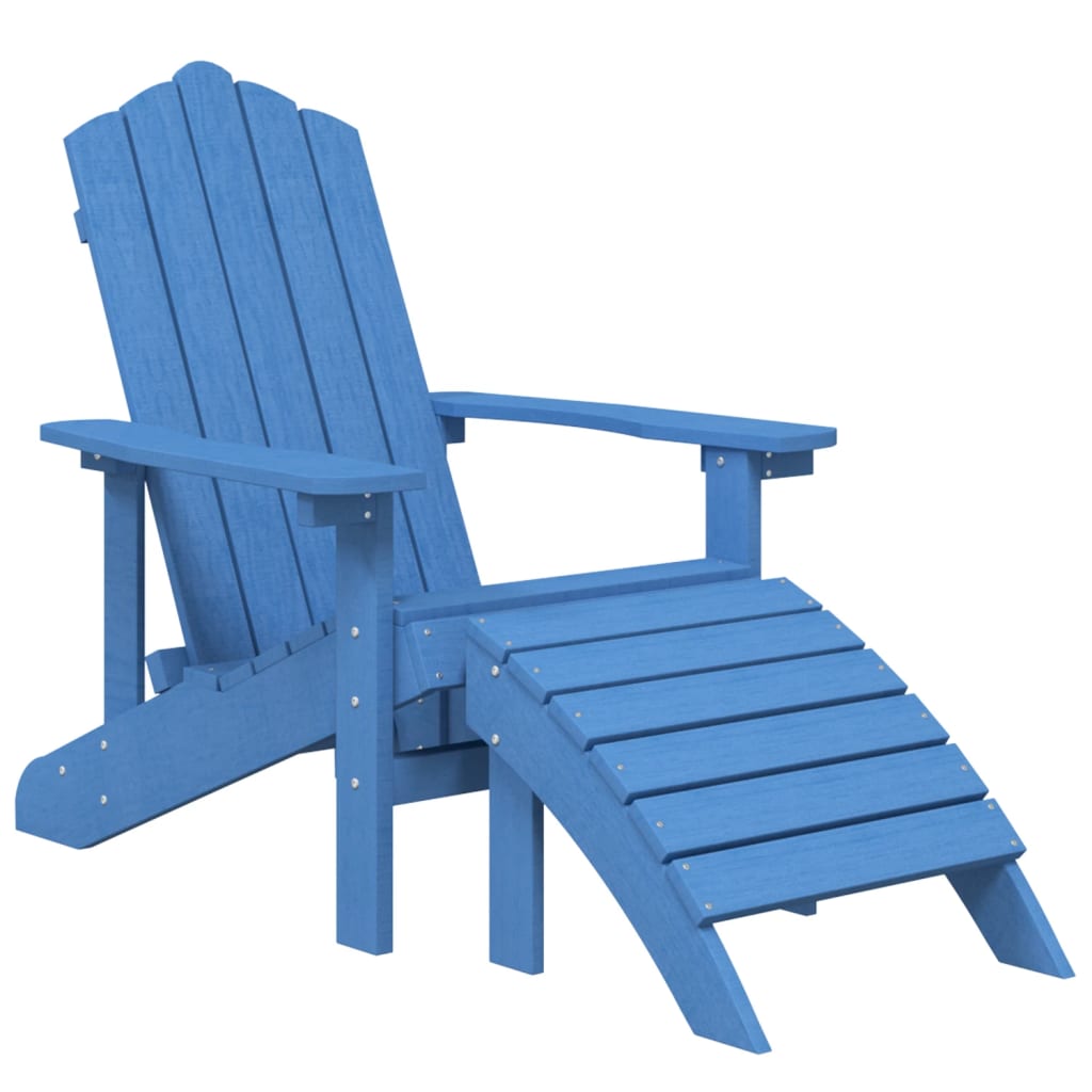 Zahradní Křeslo Adirondack + Podnožka/Stolek Hdpe Akvamarínové