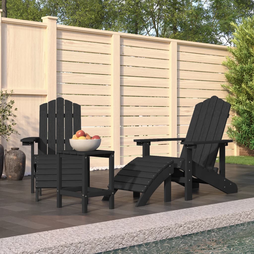 Zahradní Křeslo Adirondack + Podnožka/Stolek Hdpe Akvamarínové