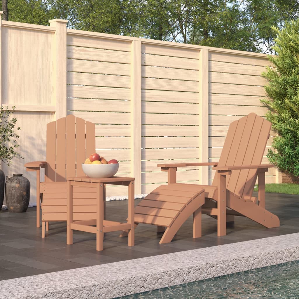 Zahradní Křeslo Adirondack + Podnožka/Stolek Hdpe Akvamarínové