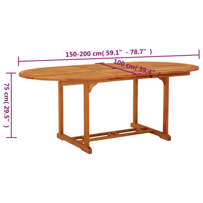 Zahradní Stůl 200 X 100 X 75 Cm Masivní Eukalyptové Dřevo