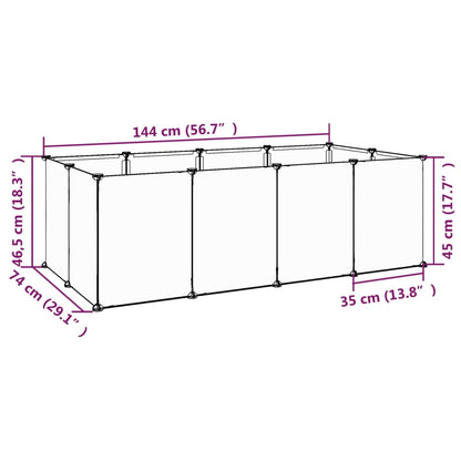 Klec Pro Malá Zvířata Černá 144 X 74 X 46,5 Cm Pp A Ocel