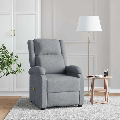 Masážní Křeslo Světle Šedé Textil