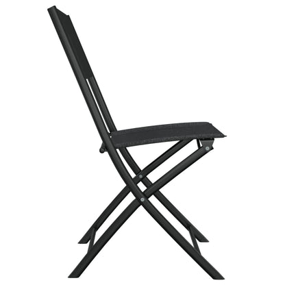 3Dílný Bistro Set Ocel Černý