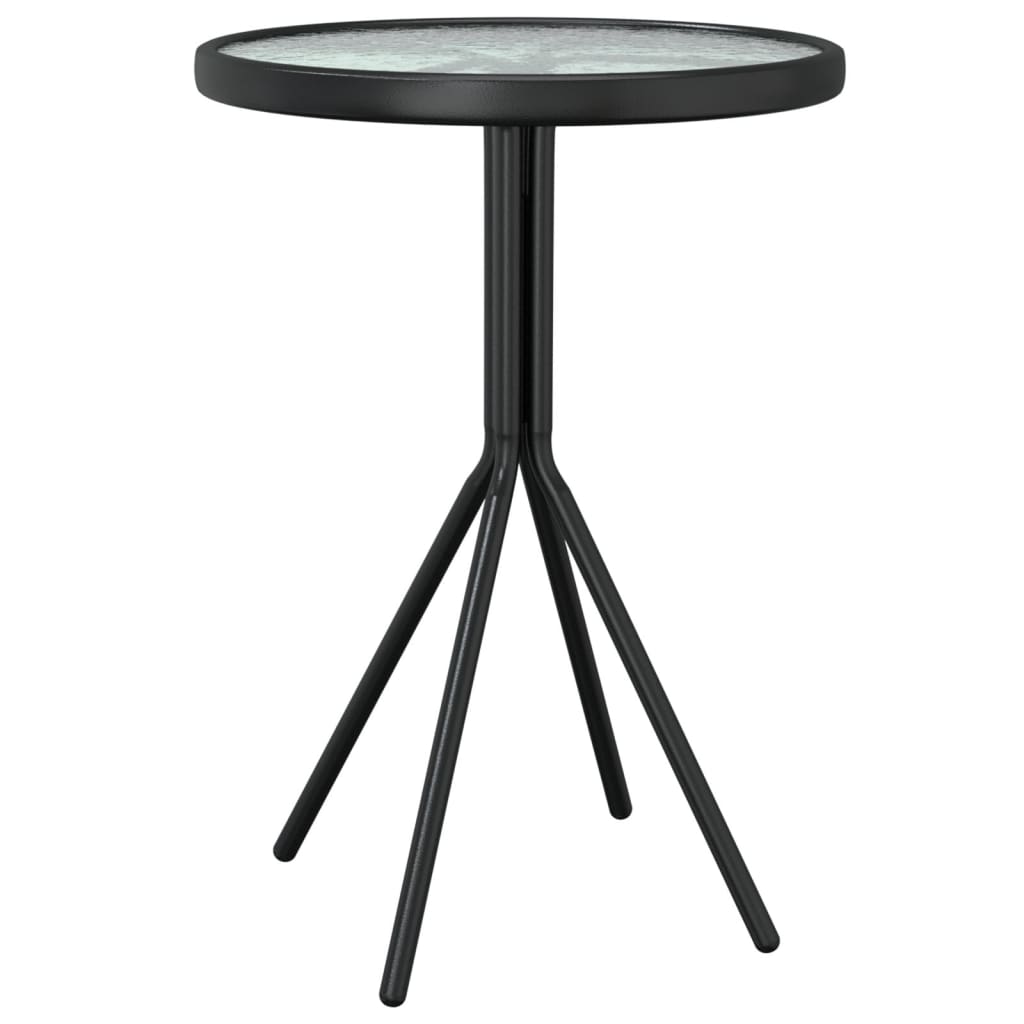 3Dílný Bistro Set Ocel Černý