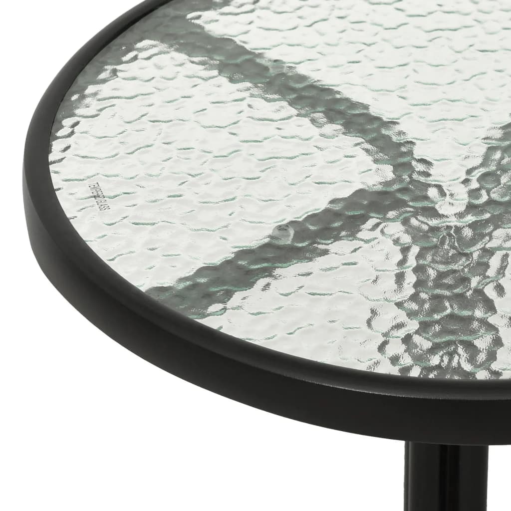 3Dílný Bistro Set Ocel Černý