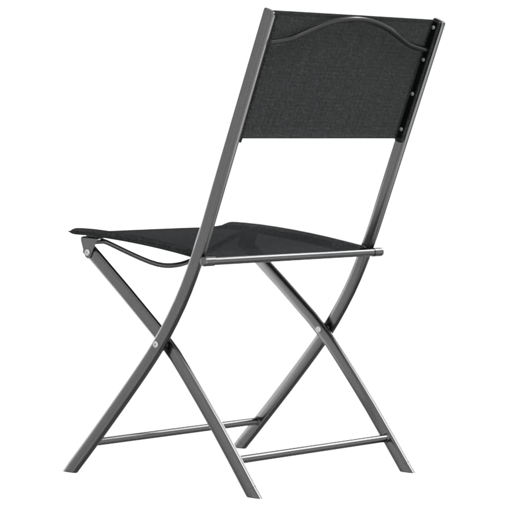 Skládací Venkovní Židle 2 Ks Černé Ocel A Textilen