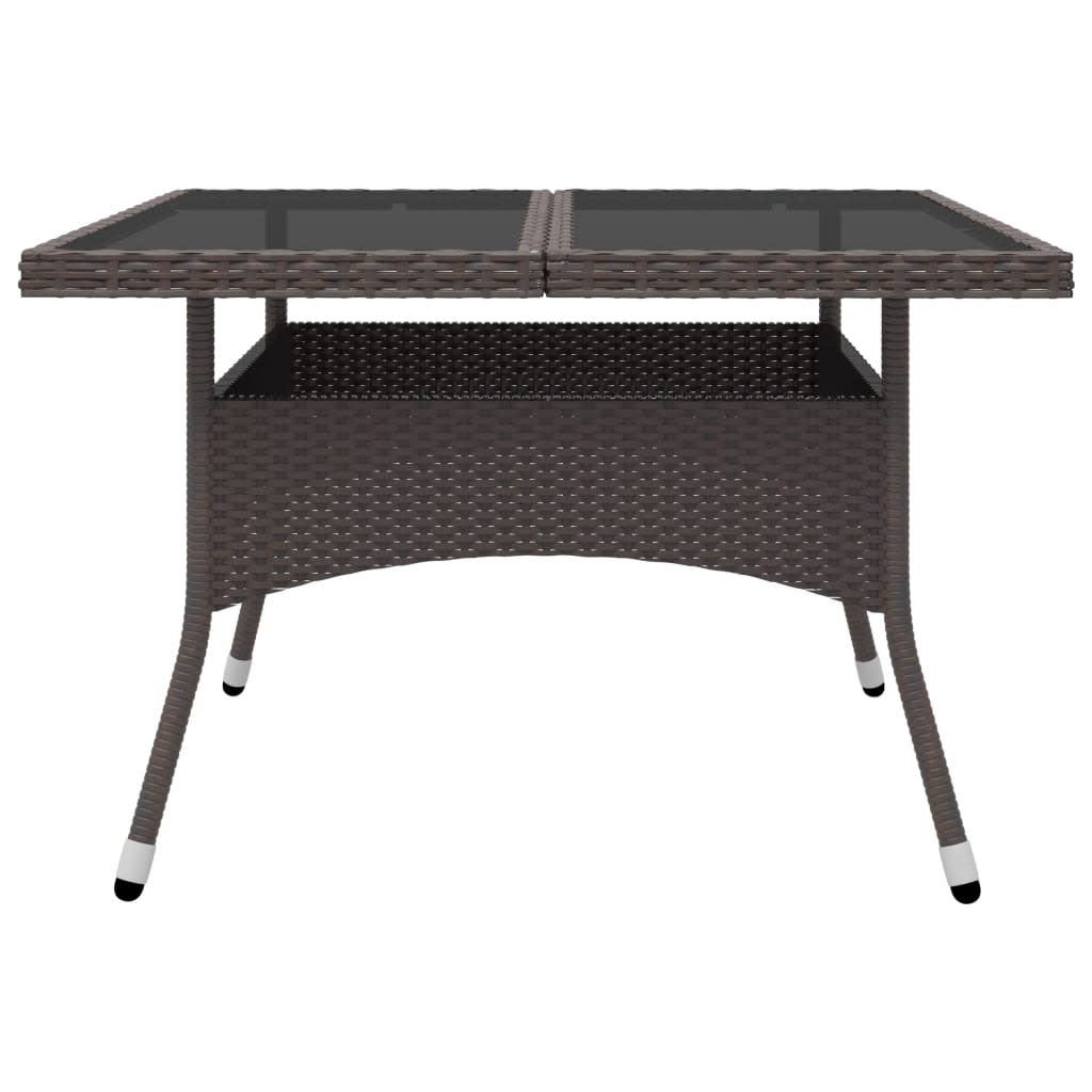 9Dílný Zahradní Jídelní Set Polyratan A Tvrzené Sklo Hnědý