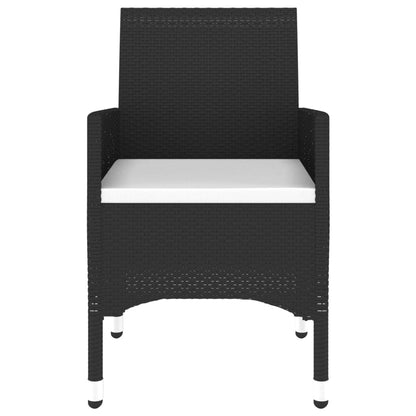 3Dílný Zahradní Bistro Set Polyratan A Masivní Dřevo Černý