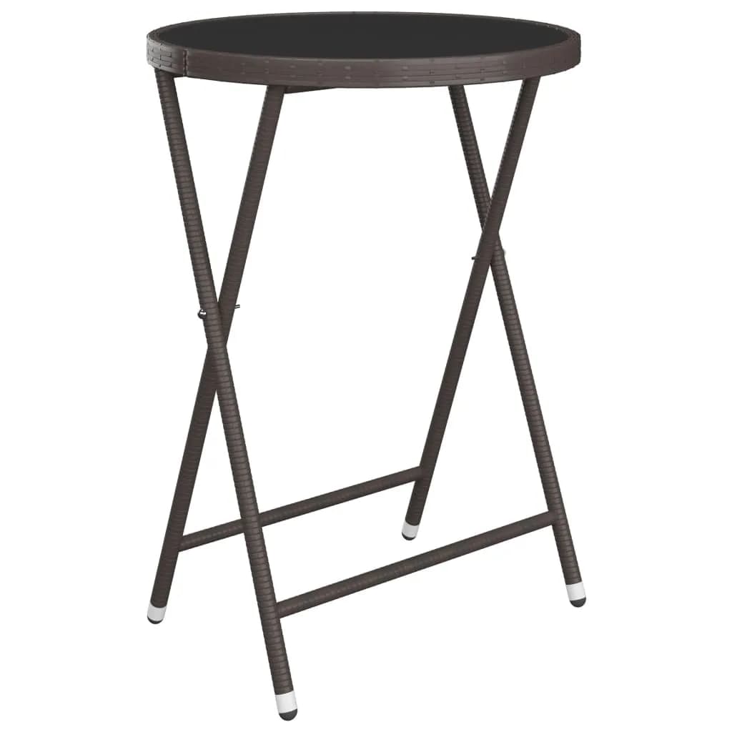 3Dílný Zahradní Bistro Set Polyratan A Tvrzené Sklo Hnědý