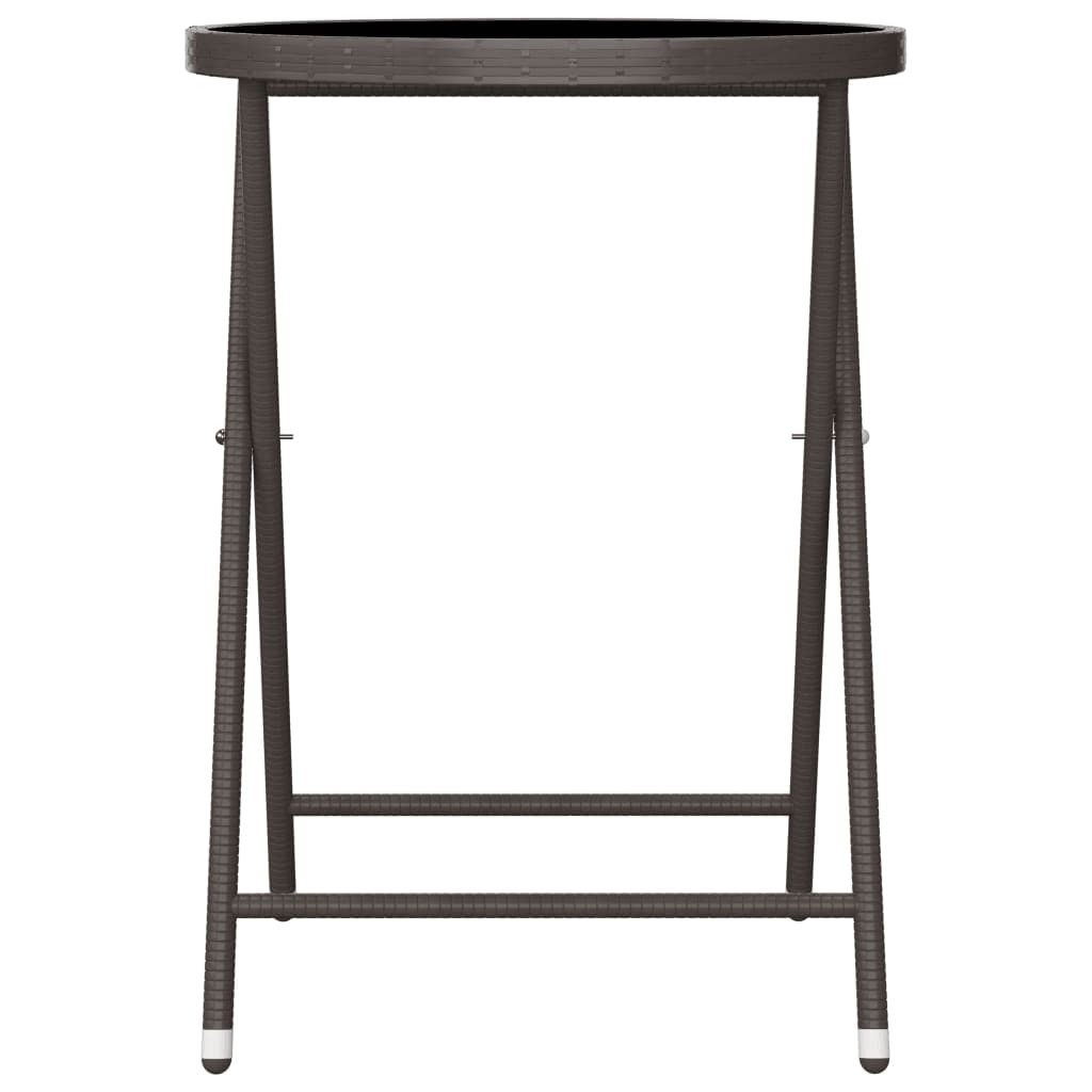 3Dílný Zahradní Bistro Set Polyratan A Tvrzené Sklo Hnědý