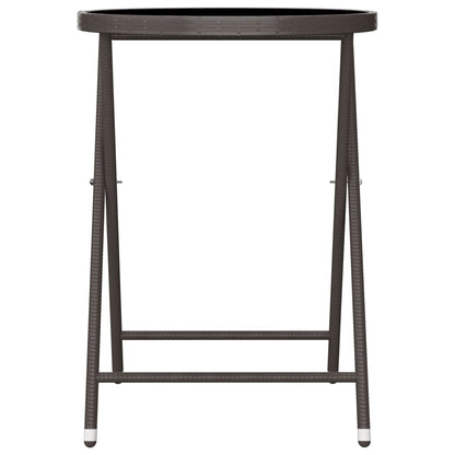 3Dílný Zahradní Bistro Set Polyratan A Tvrzené Sklo Hnědý