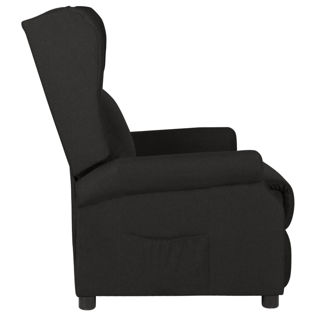 Polohovací Křeslo Černé Textil