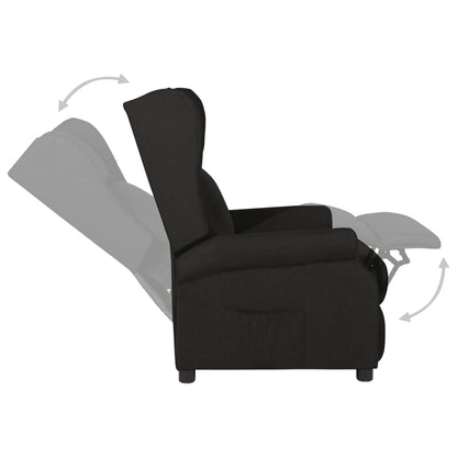 Polohovací Křeslo Černé Textil