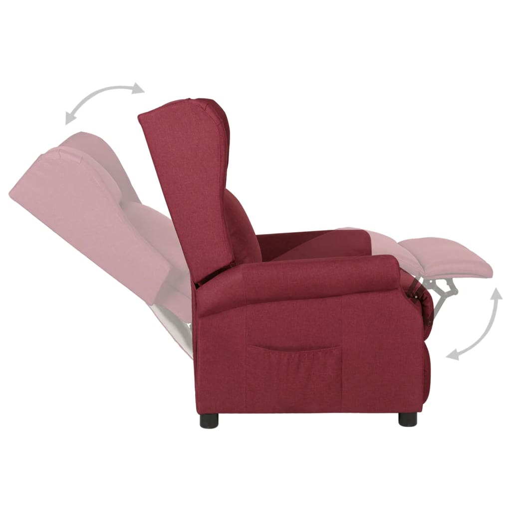Polohovací Křeslo Vínové Textil