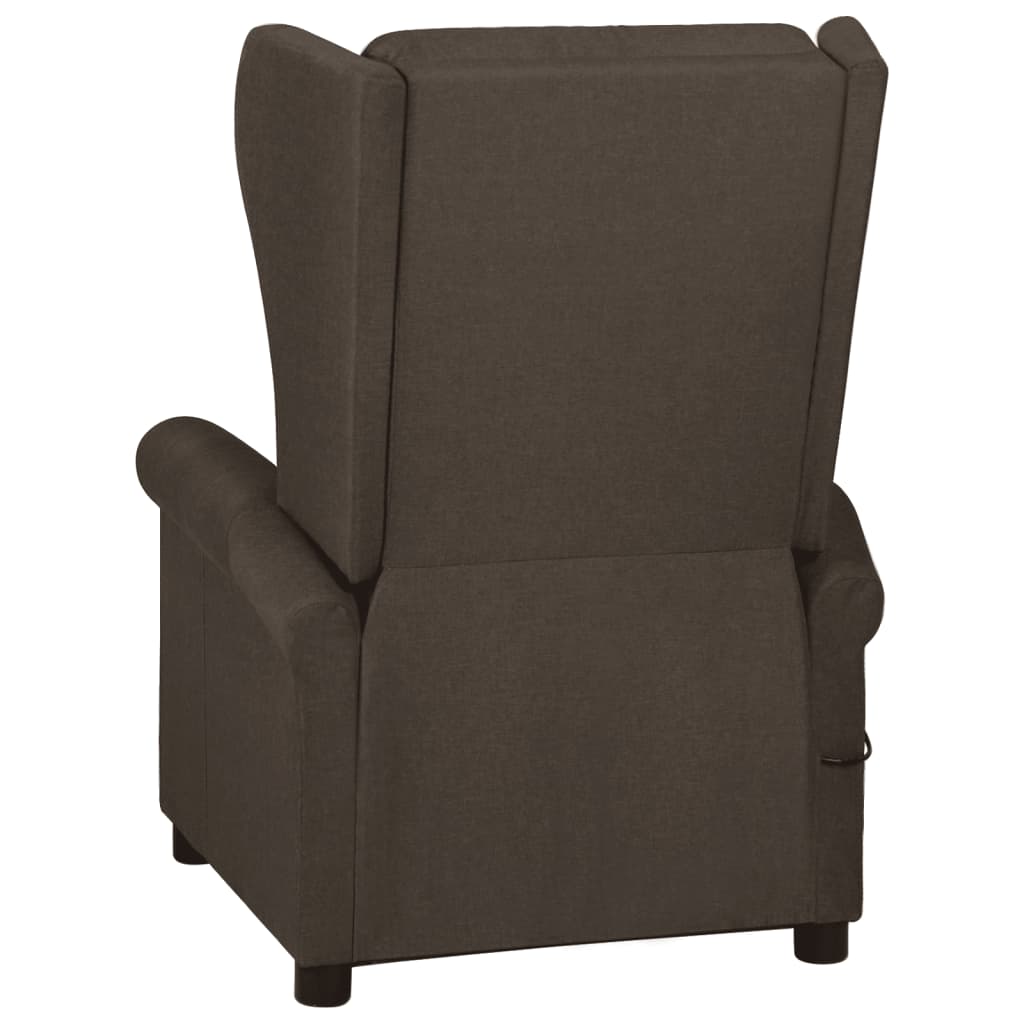 Polohovací Křeslo Tmavě Hnědé Textil