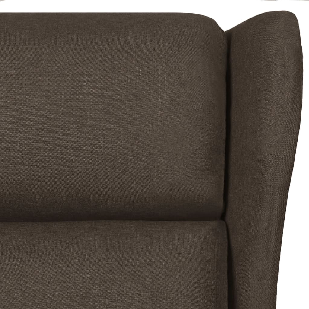 Polohovací Křeslo Tmavě Hnědé Textil