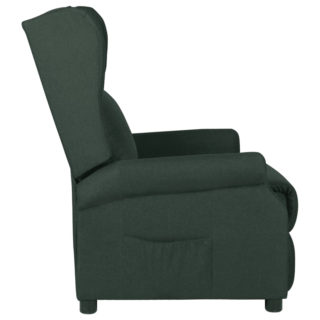 Polohovací Křeslo Tmavě Zelené Textil