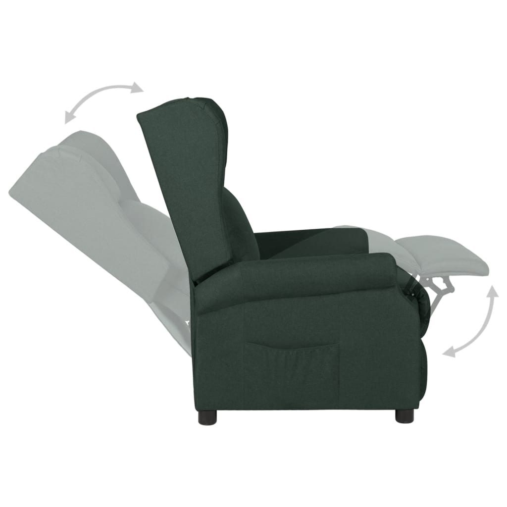 Polohovací Křeslo Tmavě Zelené Textil