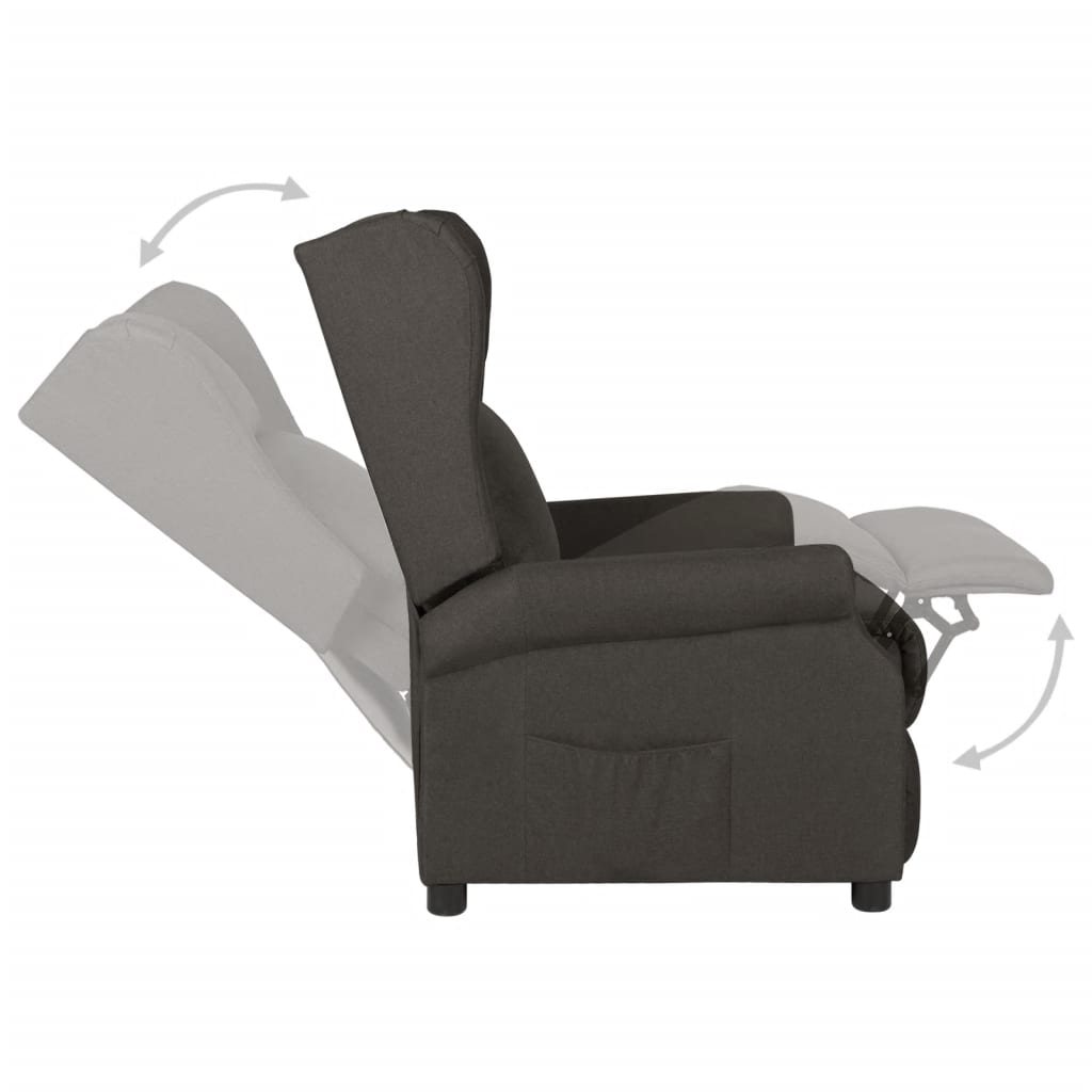 Polohovací Křeslo Taupe Textil