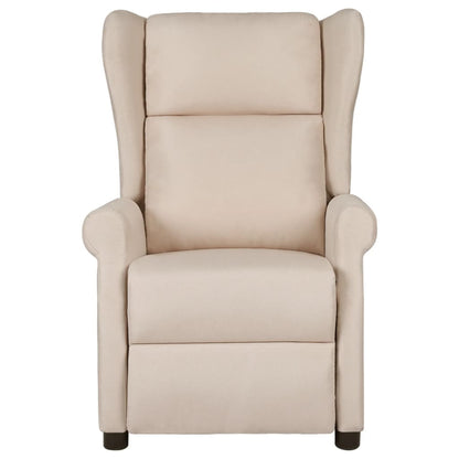 Polohovací Křeslo Krémové Textil