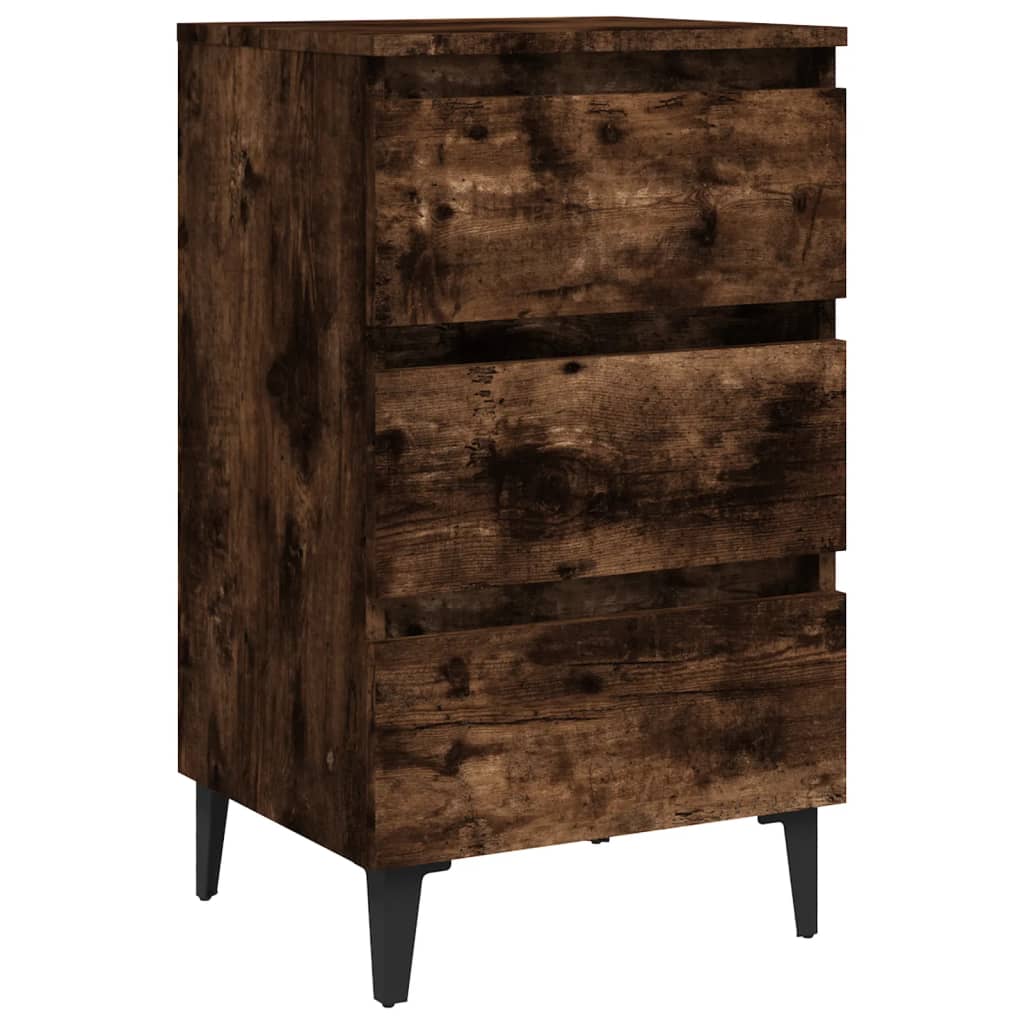 Noční Stolky S Kovovými Nohami 2 Ks 40X35X69 Cm