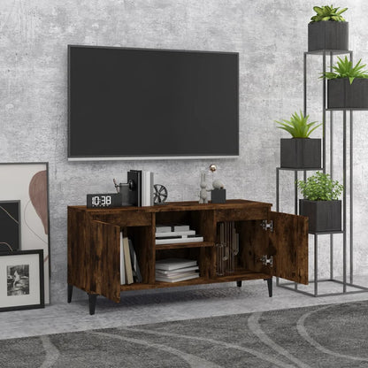 Tv Stolek S Kovovými Nohami Kouřový Dub 103,5 X 35 X 50 Cm