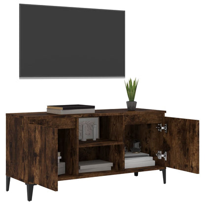 Tv Stolek S Kovovými Nohami Kouřový Dub 103,5 X 35 X 50 Cm