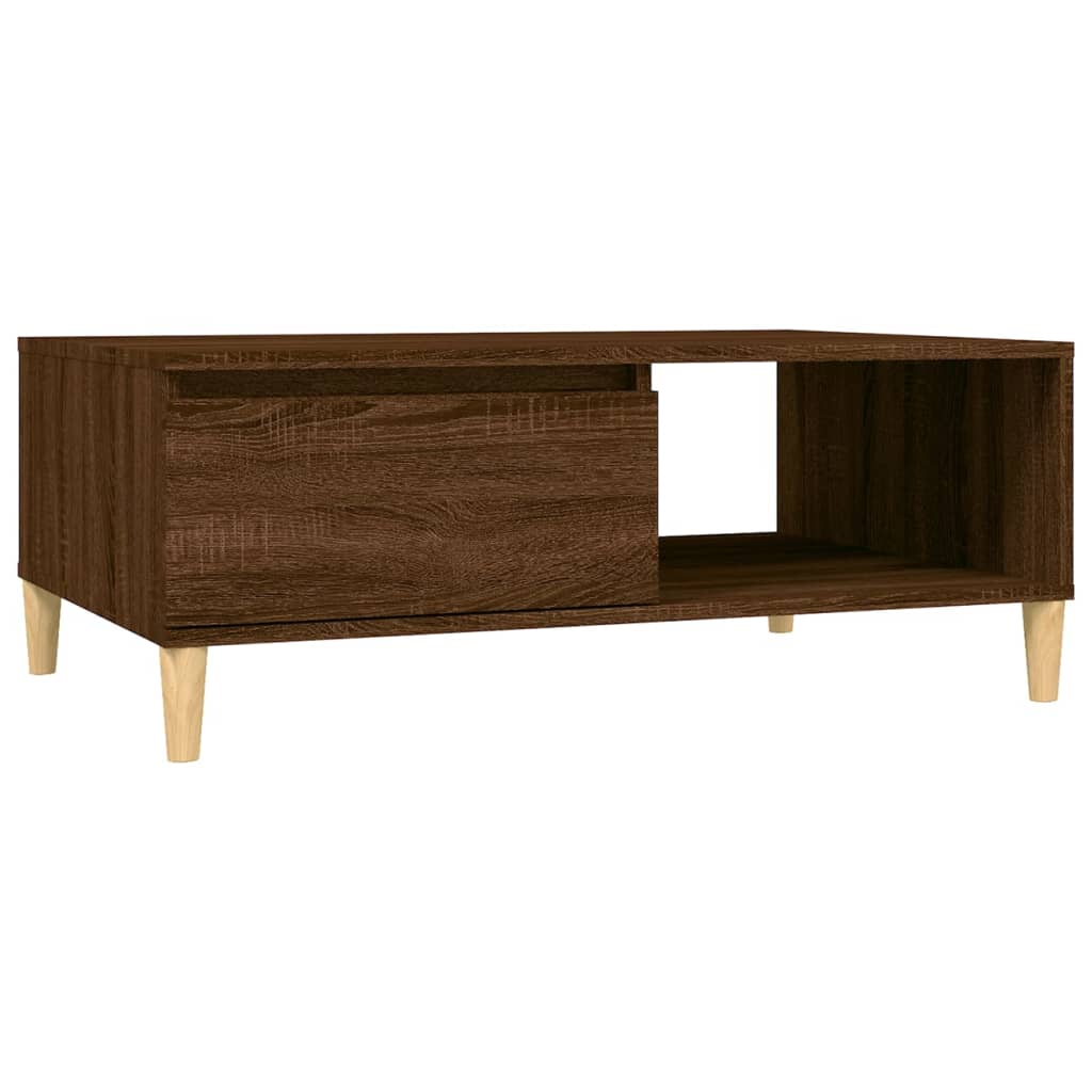 Konferenční Stolek Hnědý Dub 90 X 60 X 35 Cm Kompozitní Dřevo