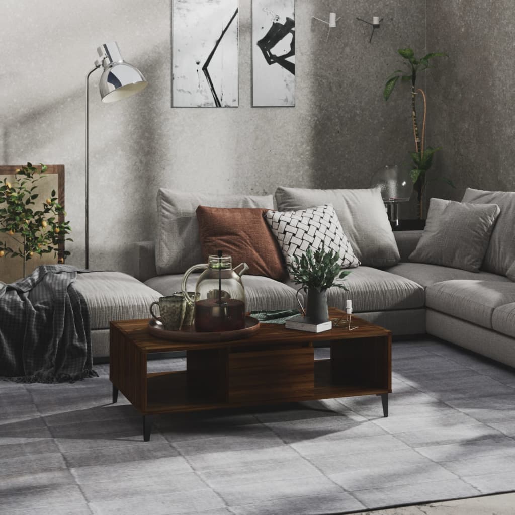 Konferenční Stolek Černý Lesklý 103,5X60X35 Cm Kompozitní Dřevo