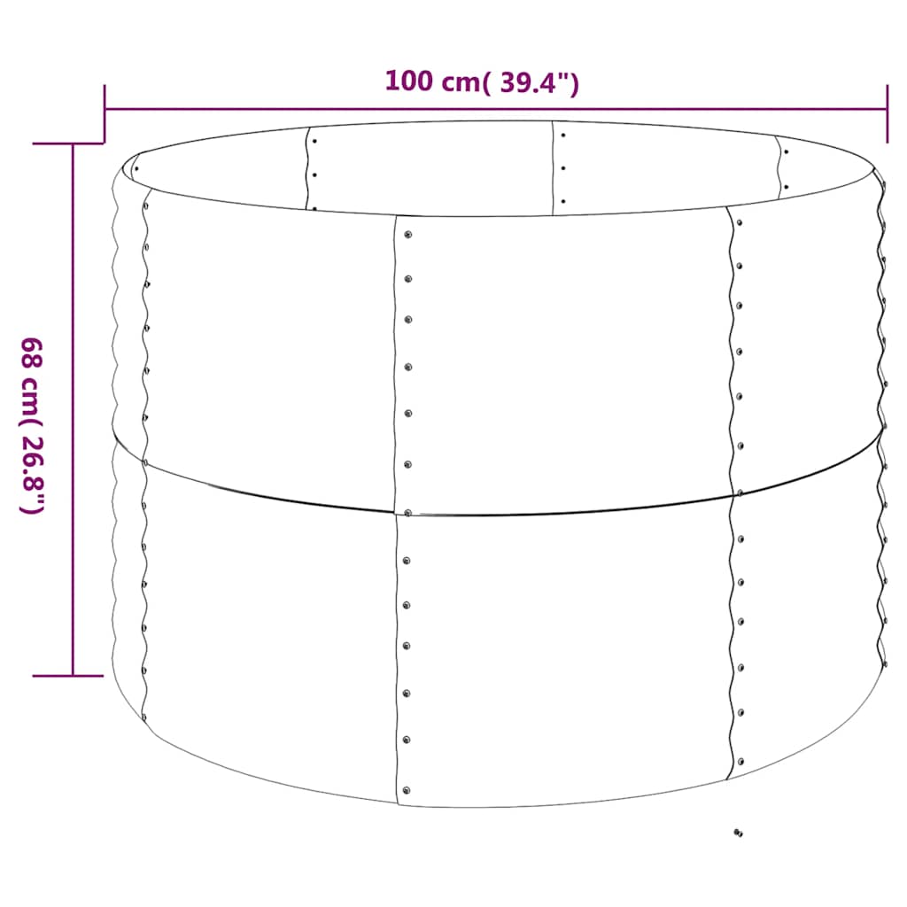 Vyvýšený Záhon Pozinkovaná Ocel Hnědý