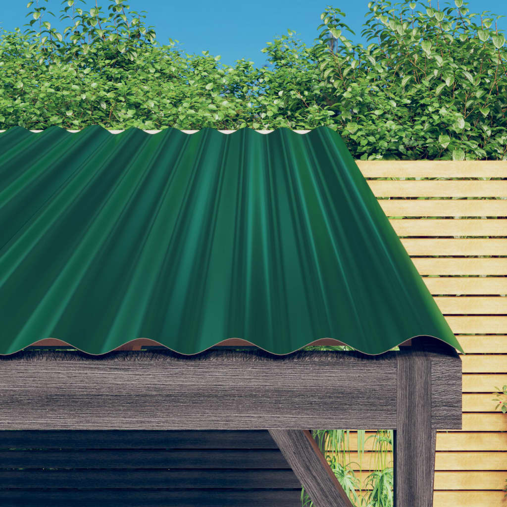 Střešní Panely 36 Ks Práškově Lakovaná Ocel Zelené