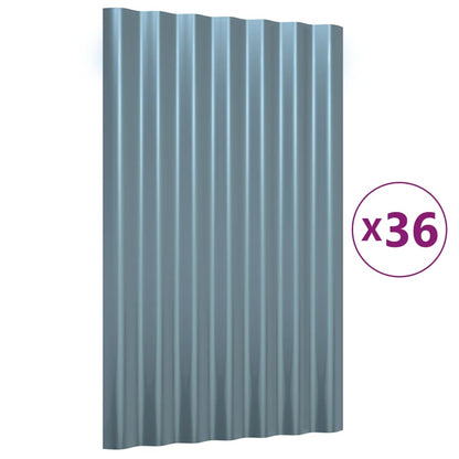 Střešní Panely 36 Ks Pozinkovaná Ocel Šedé 60 X 36 Cm