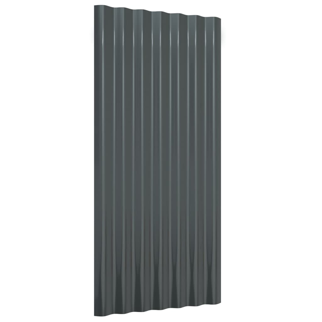 Střešní Panely 12 Ks Pozinkovaná Ocel Antracit 80 X 36 Cm