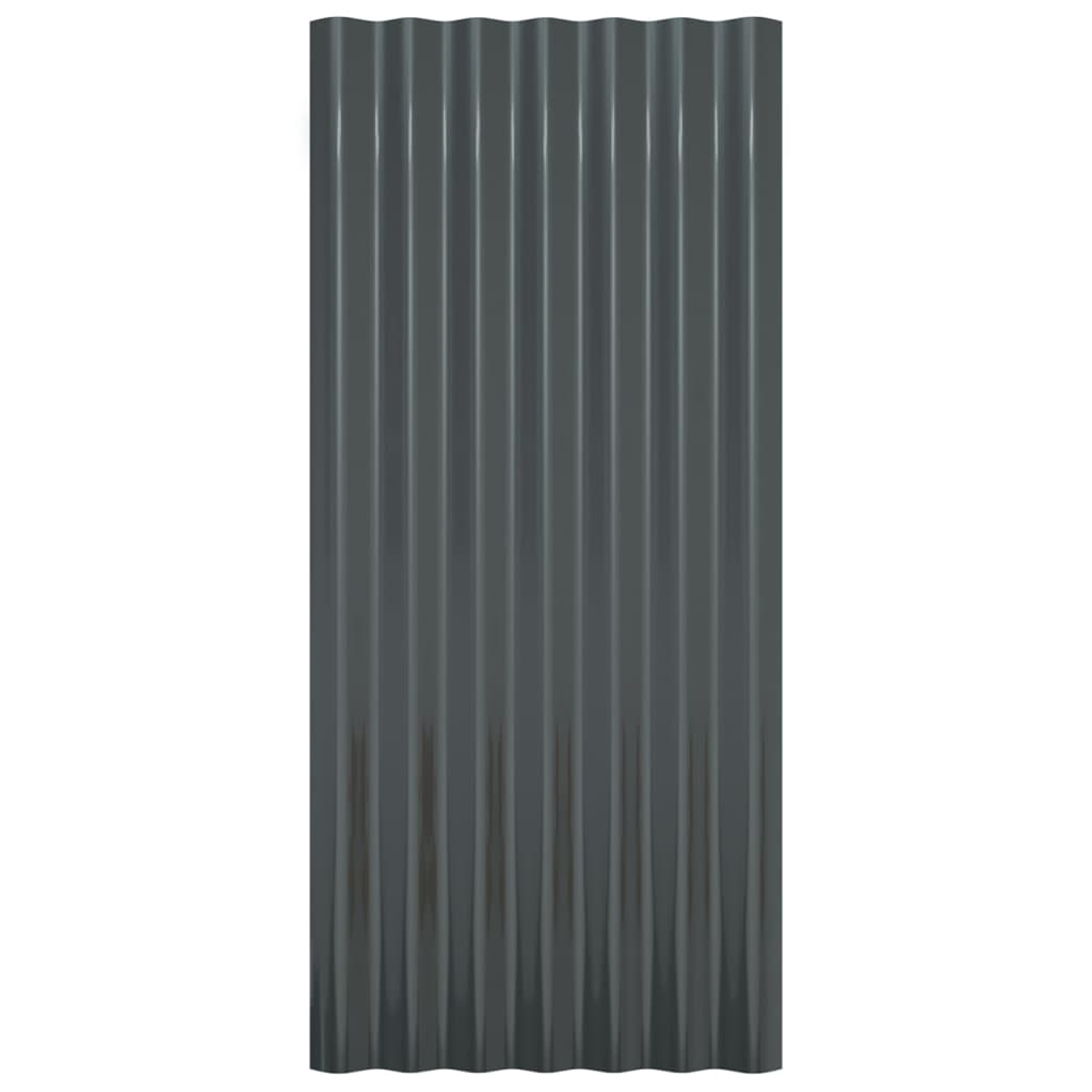 Střešní Panely 12 Ks Pozinkovaná Ocel Antracit 80 X 36 Cm