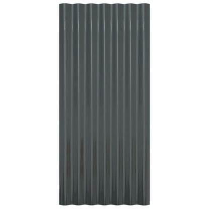 Střešní Panely 12 Ks Pozinkovaná Ocel Antracit 80 X 36 Cm