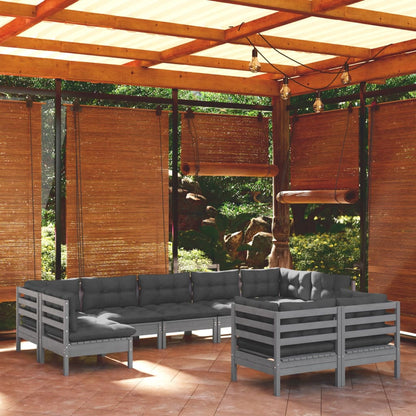 9Dílná Zahradní Souprava Krémové Podušky Masivní Borovice