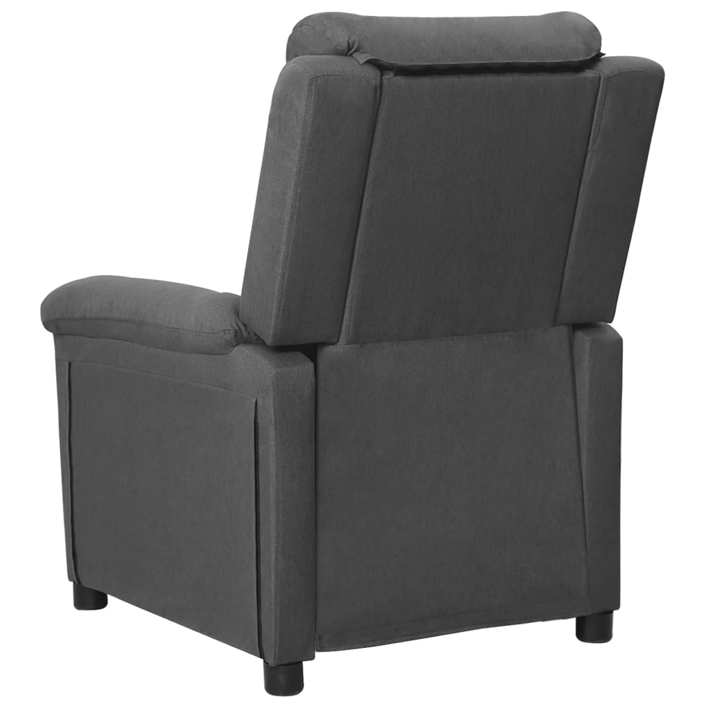 Polohovací Křeslo Tmavě Šedé Textil