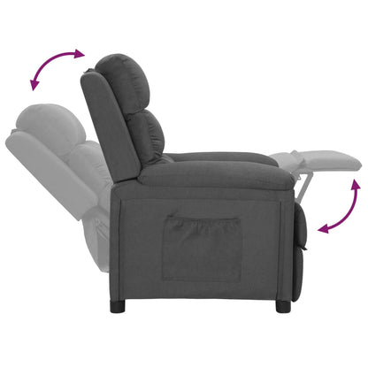 Polohovací Křeslo Tmavě Šedé Textil