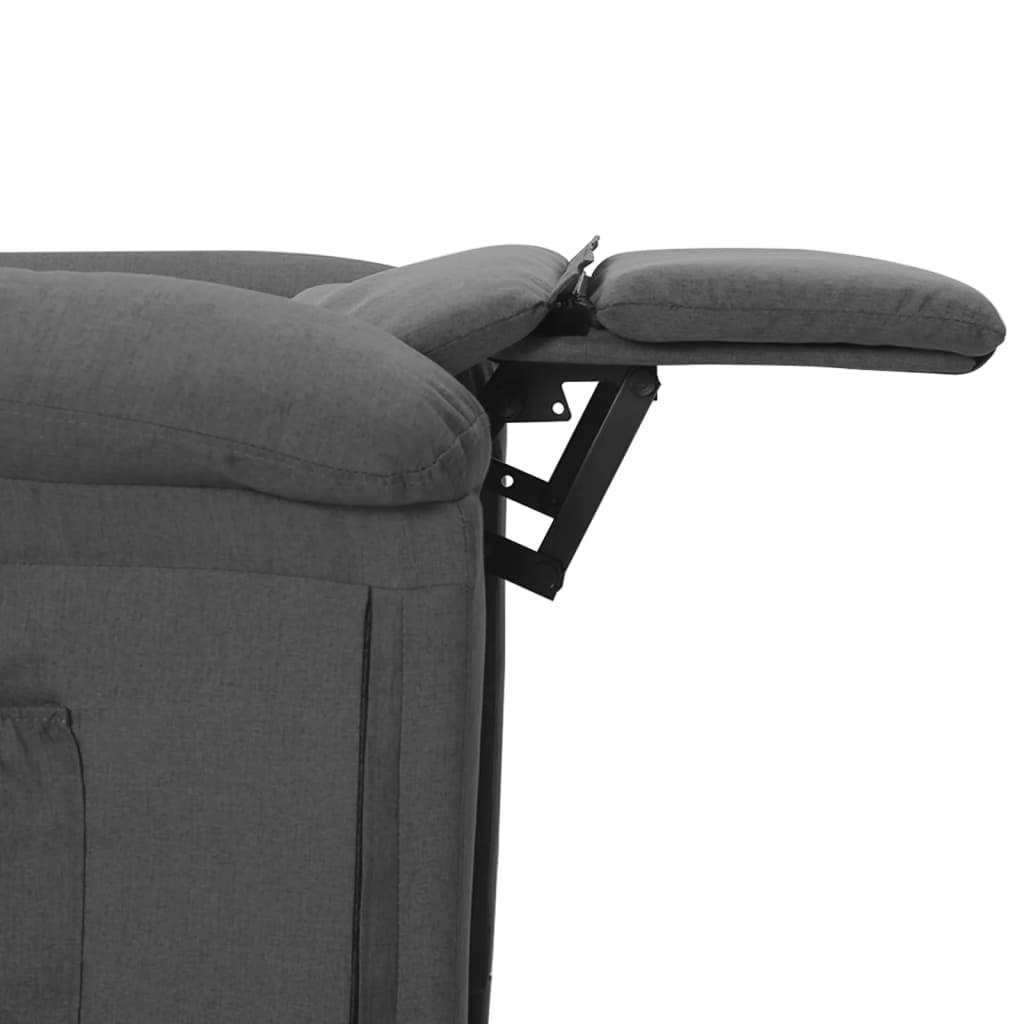 Polohovací Křeslo Tmavě Šedé Textil