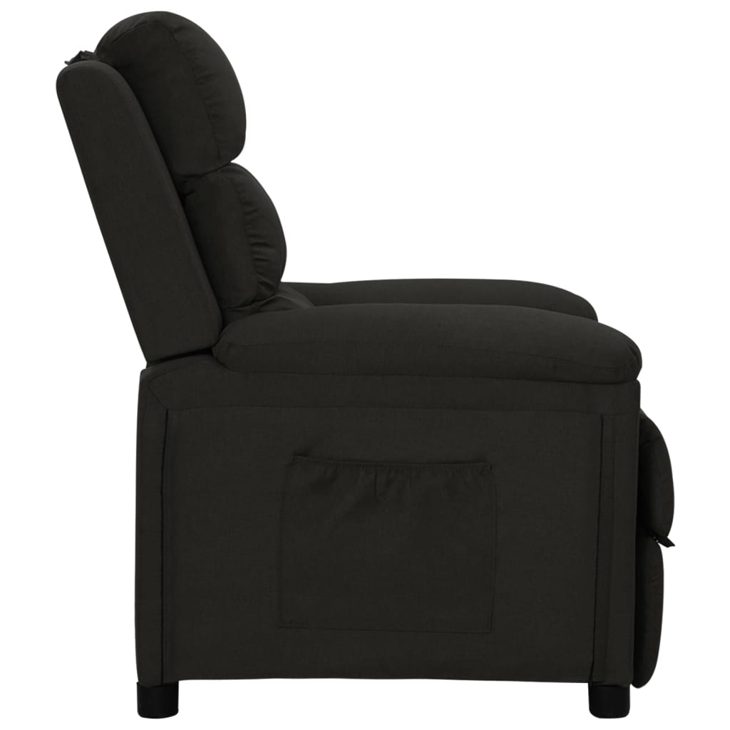 Polohovací Křeslo Černé Textil