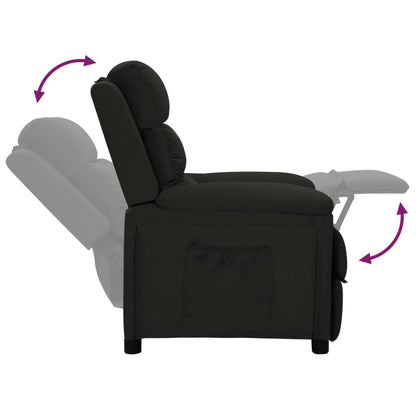 Polohovací Křeslo Černé Textil