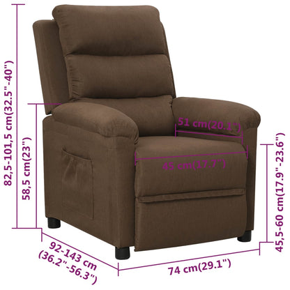Polohovací Křeslo Hnědé Textil