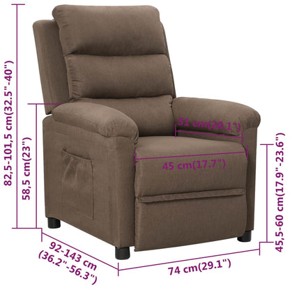 Polohovací Křeslo Taupe Textil
