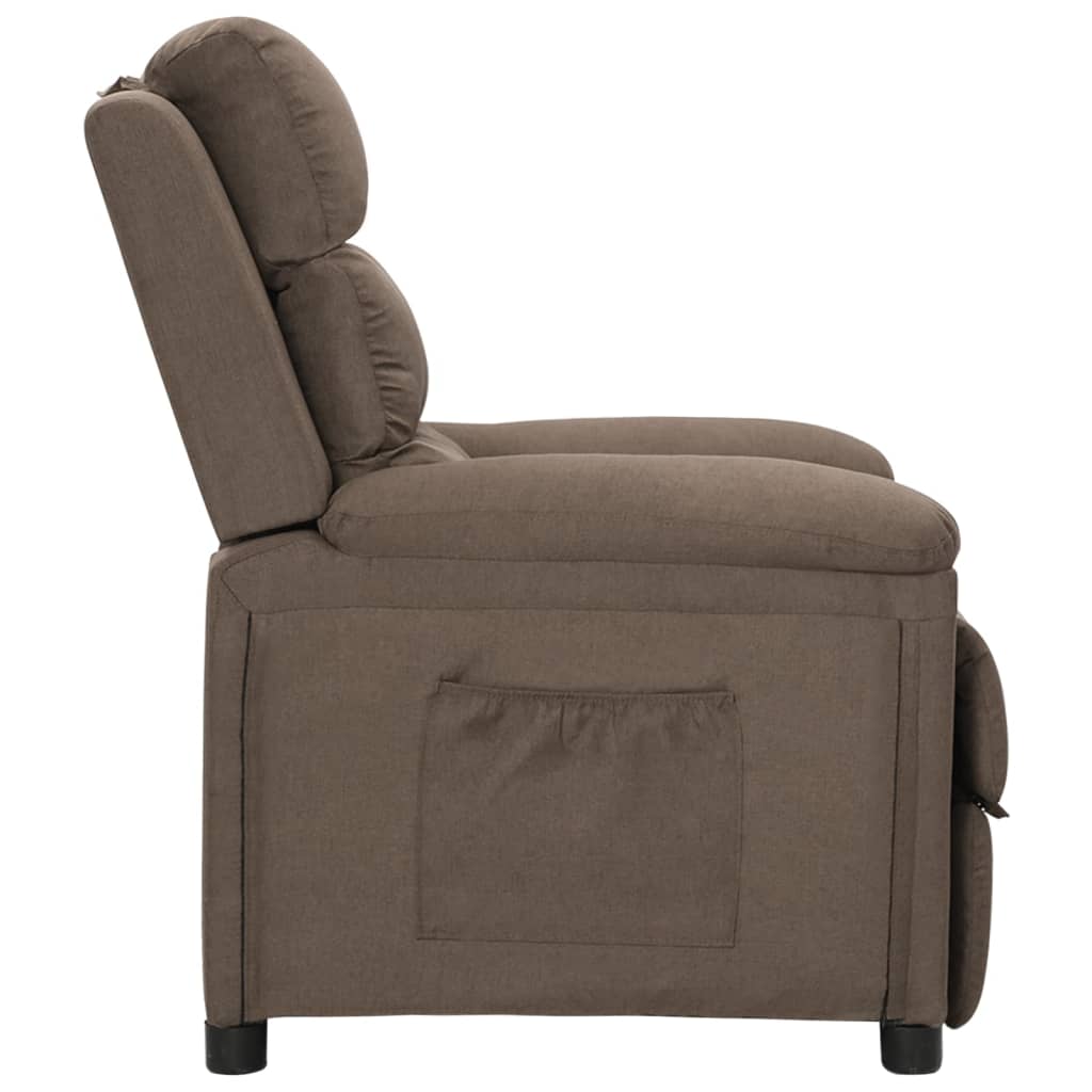 Polohovací Křeslo Taupe Textil