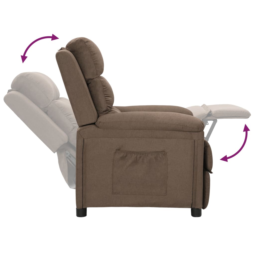 Polohovací Křeslo Taupe Textil