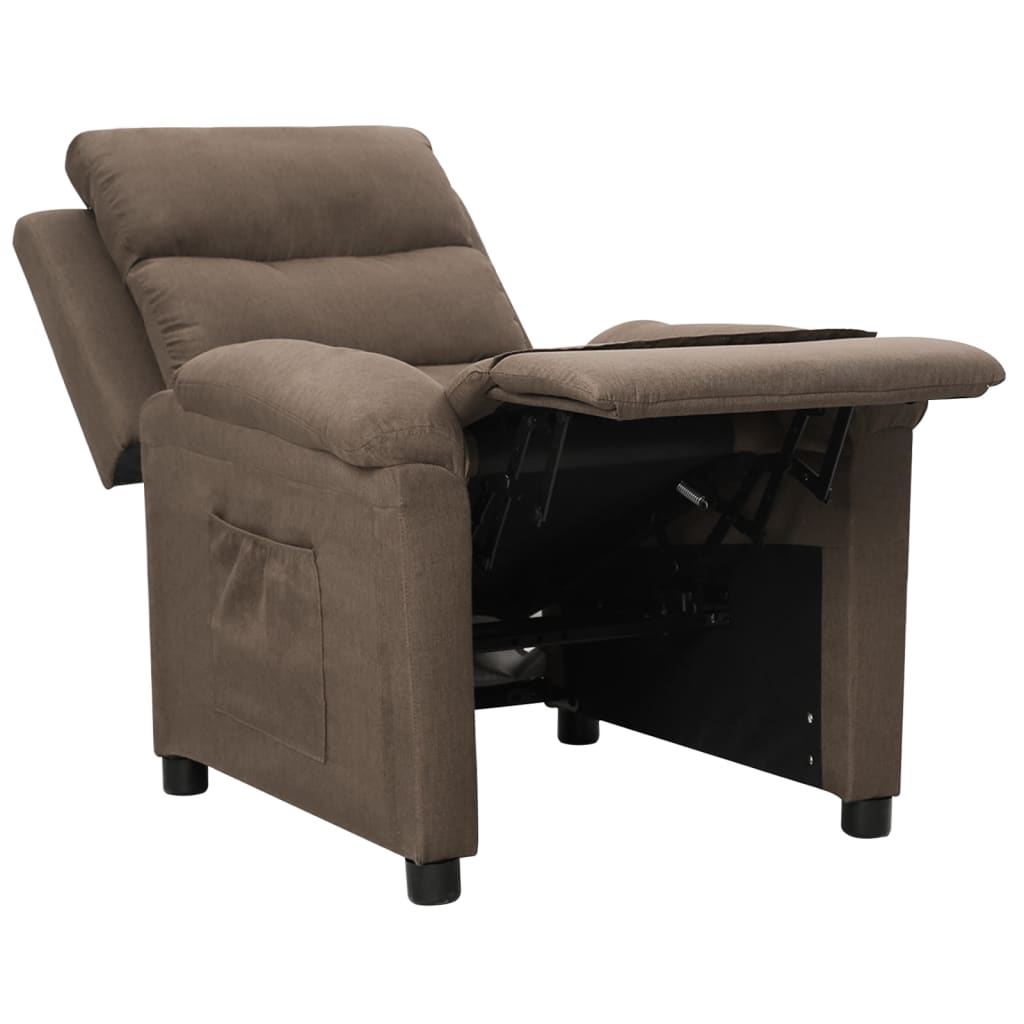 Polohovací Křeslo Taupe Textil