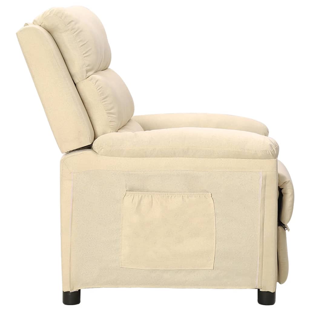 Polohovací Křeslo Krémové Textil