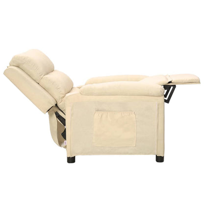 Polohovací Křeslo Krémové Textil